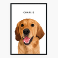 Modern Hand-Drawn Pet Portrait