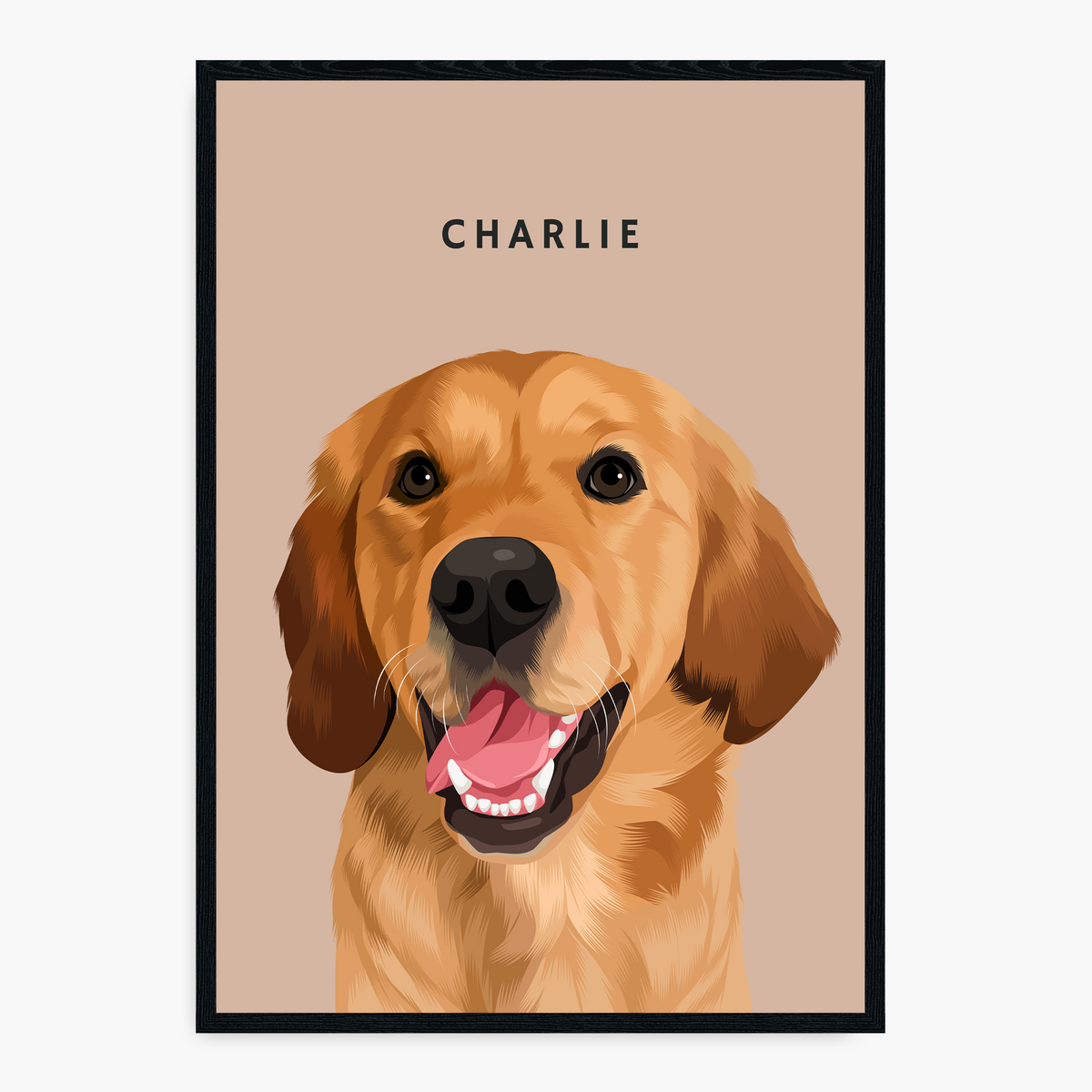 Modern Hand-Drawn Pet Portrait