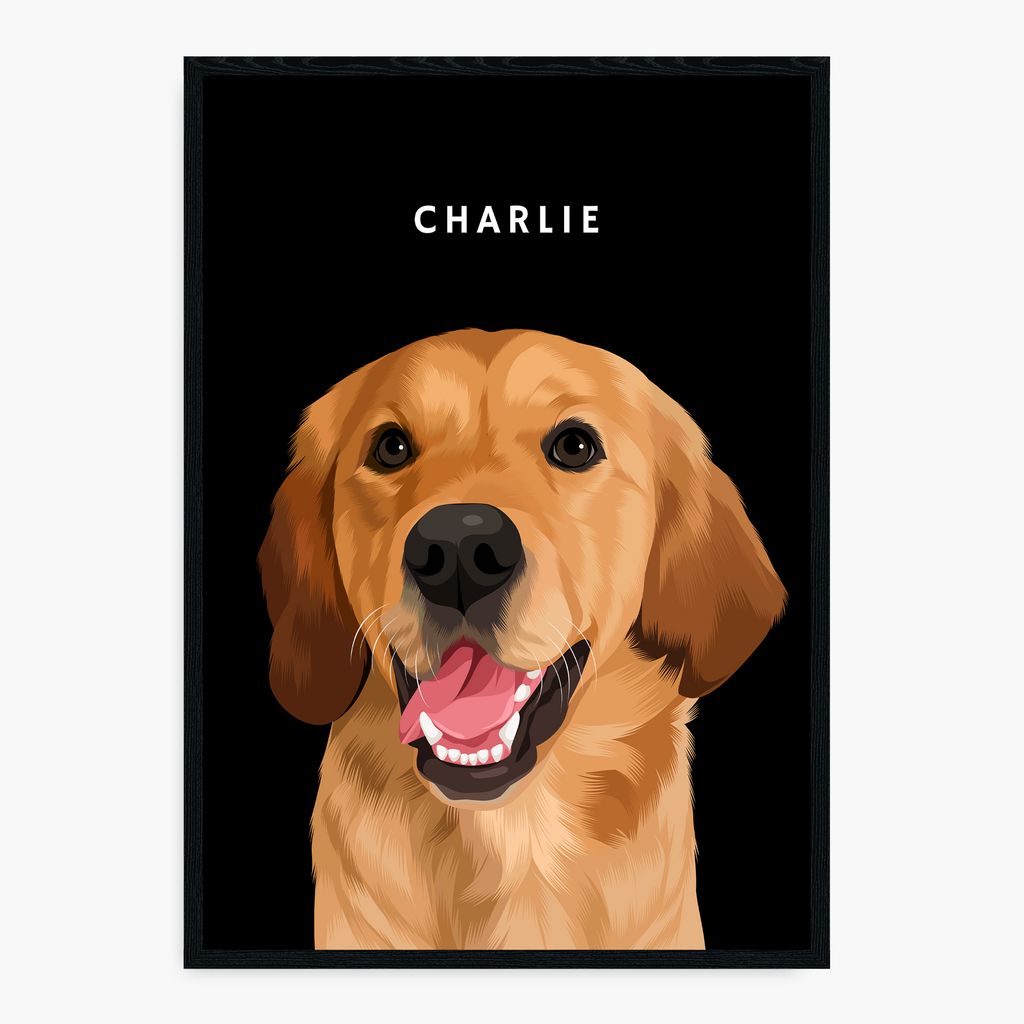 Modern Hand-Drawn Pet Portrait