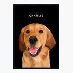 Modern Hand-Drawn Pet Portrait