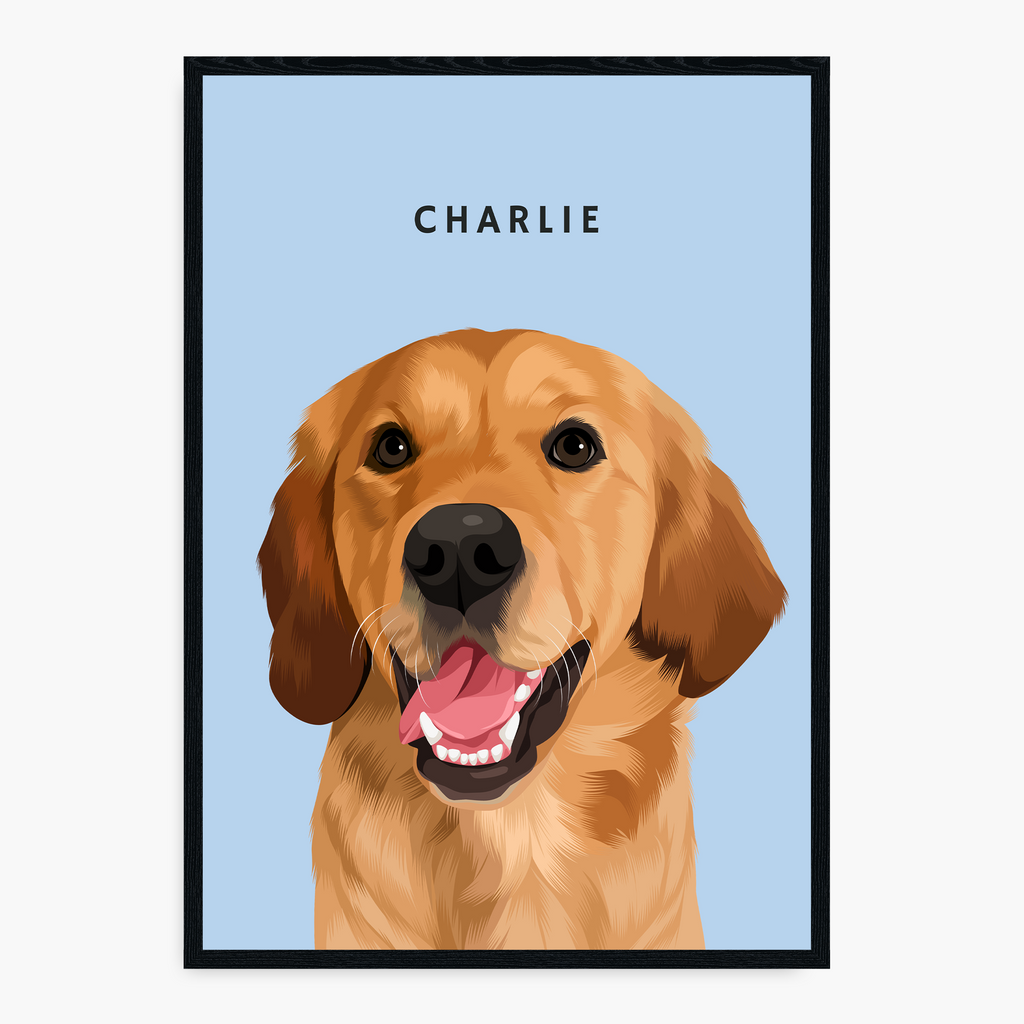 Modern Hand-Drawn Pet Portrait