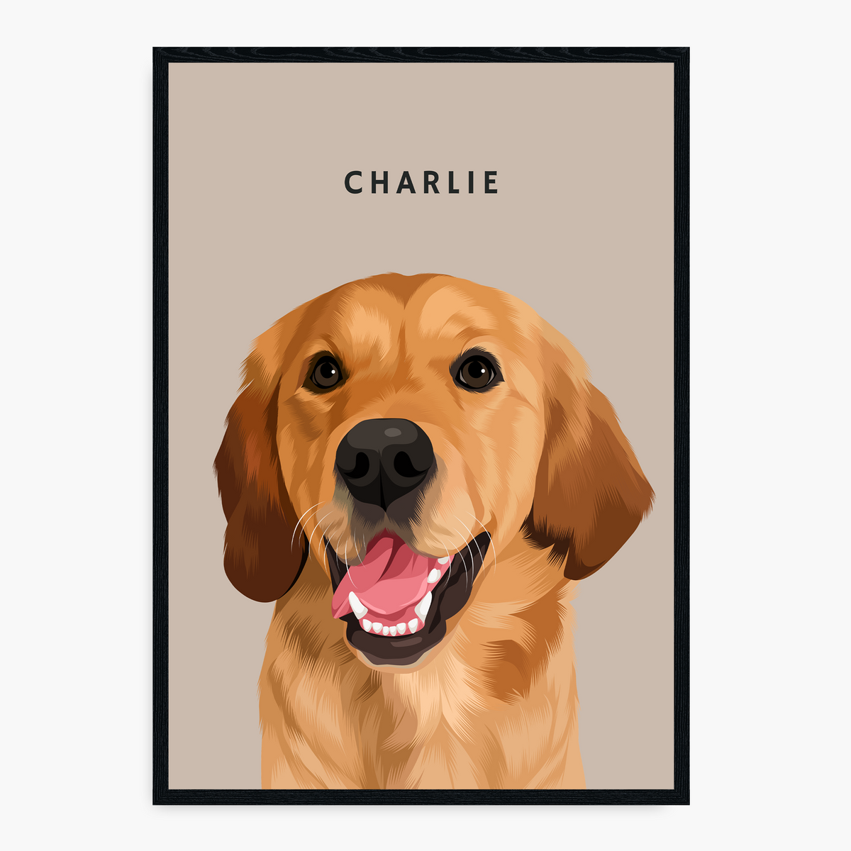 Modern Hand-Drawn Pet Portrait