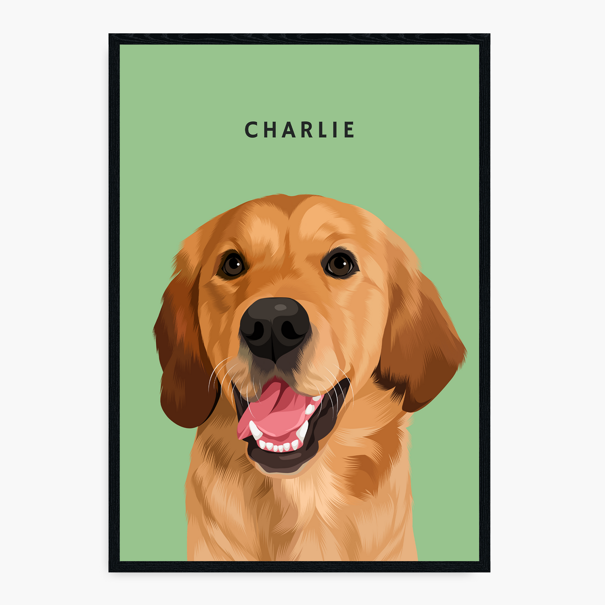 Modern Hand-Drawn Pet Portrait