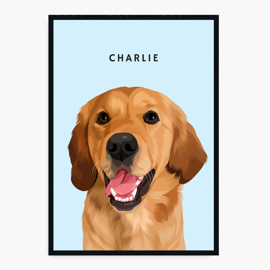 Modern Hand-Drawn Pet Portrait