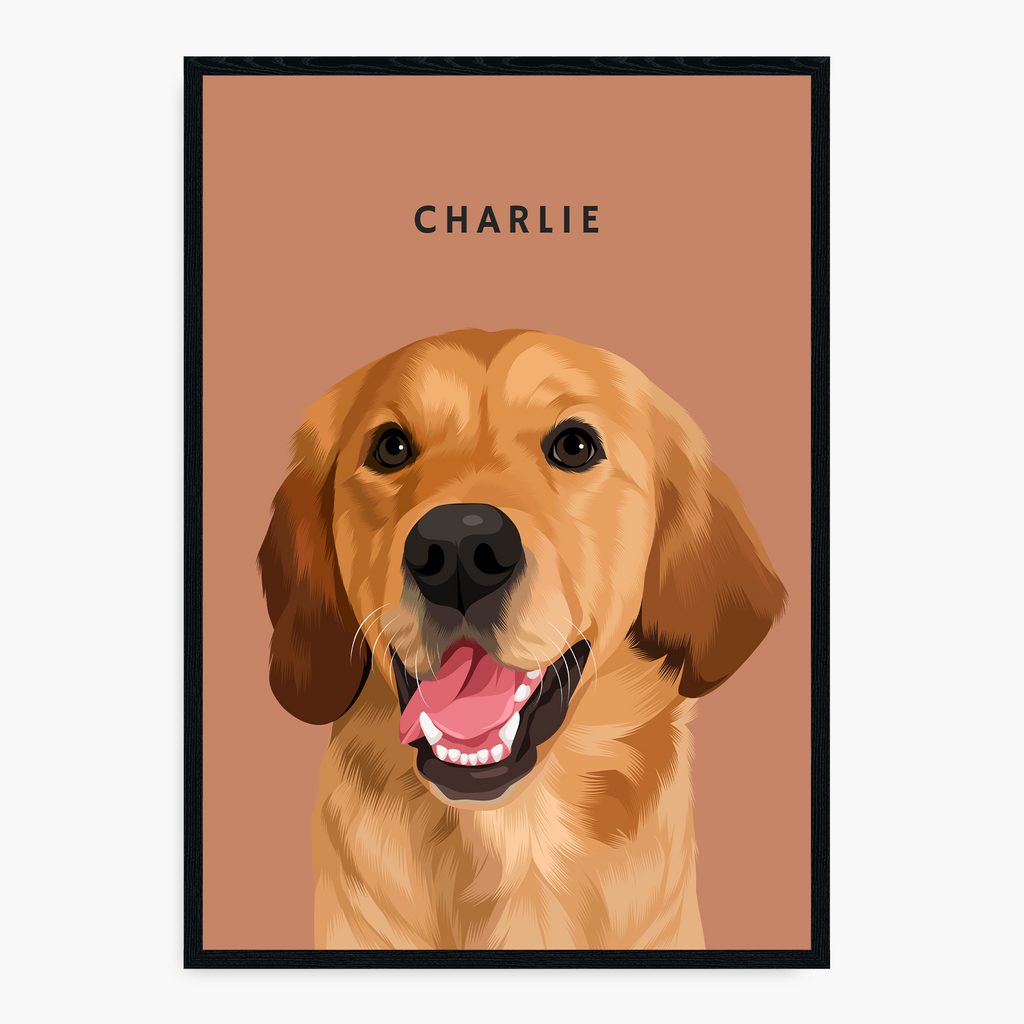 Modern Hand-Drawn Pet Portrait