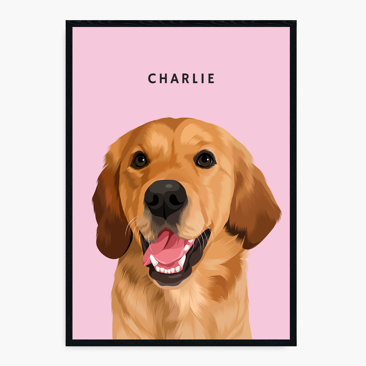Modern Hand-Drawn Pet Portrait