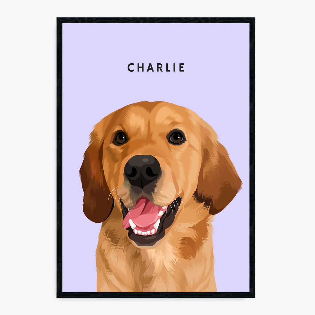 Modern Hand-Drawn Pet Portrait