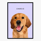 Modern Hand-Drawn Pet Portrait