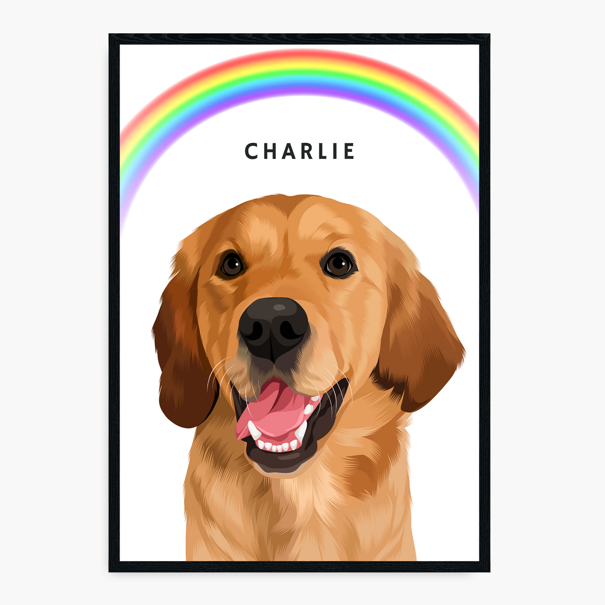 Modern Hand-Drawn Pet Portrait