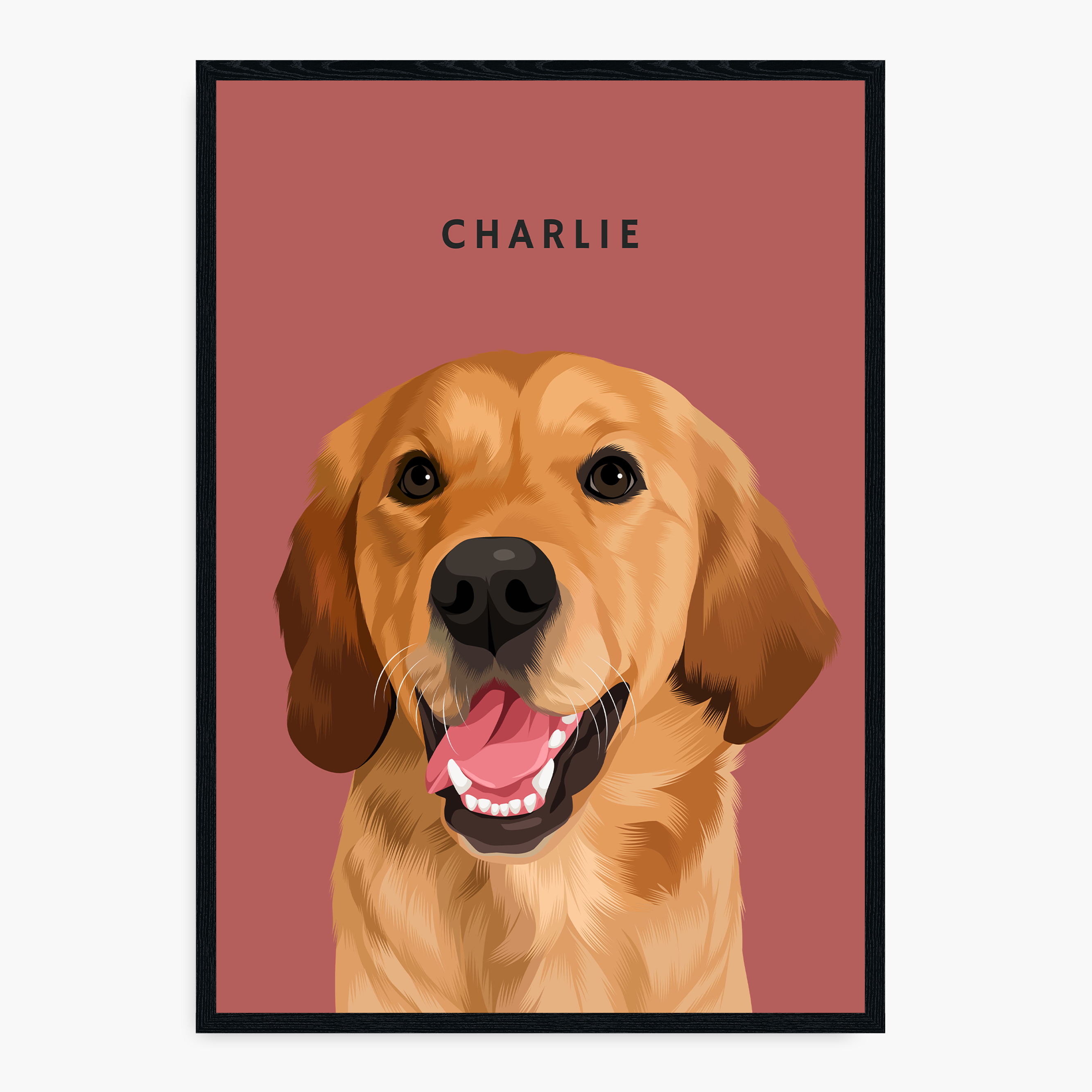 Modern Hand-Drawn Pet Portrait