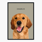 Modern Hand-Drawn Pet Portrait