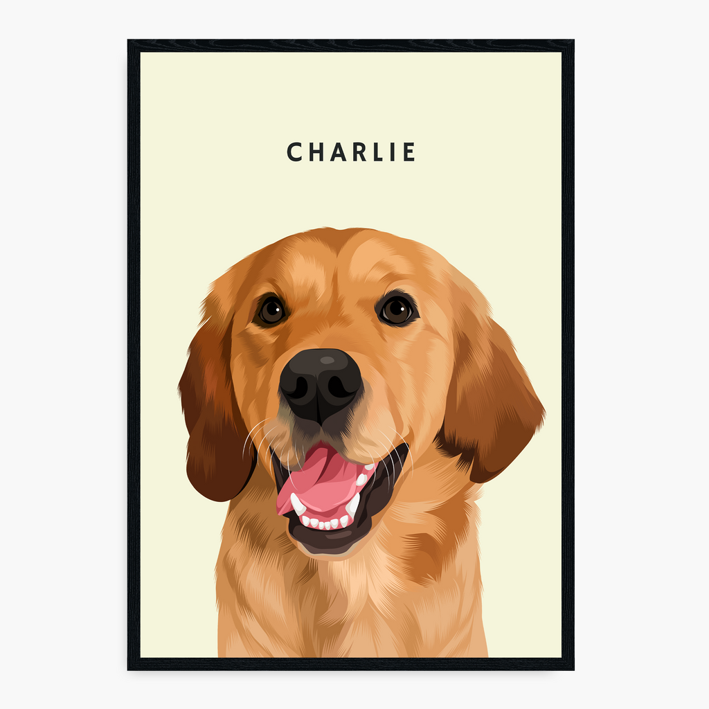 Modern Hand-Drawn Pet Portrait